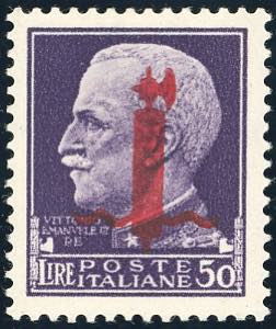 1944 - 50 lire soprastampato fascio in ... 