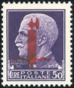 1944 - 50 lire soprastampato fascio, ... 