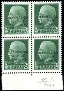 1944 - 25 cent. soprastampato, falso per ... 