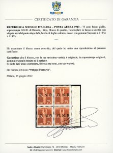 1943 - 75 cent. soprastampa G.N.R. ... 