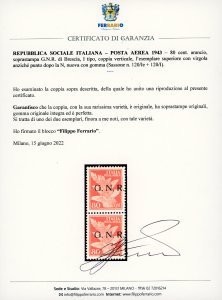1943 - 80 cent. soprastampa G.N.R. ... 