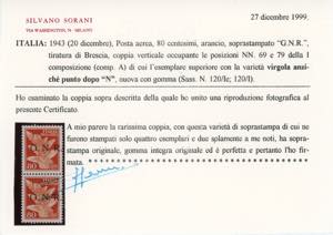 1943 - 80 cent. soprastampa G.N.R. ... 