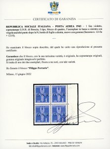 1943 - 1 lira soprastampa G.N.R. ... 