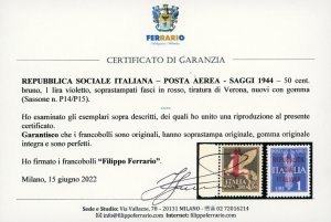 POSTA AEREA 1944 - Soprastampati ... 