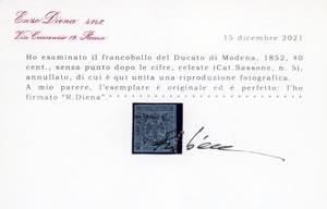 1852 - 40 cent. celeste (5), ... 