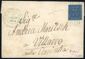 1856 - 40 cent. azzurro scuro, senza punto ... 