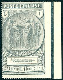 1923 - 1 + 1 lira Camicie Nere, non ... 
