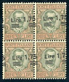 1924 - 1,75 lire su 10 lire, soprastampa ... 