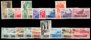 1934 - Medaglie al valore (366/376+A), gomma ... 