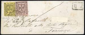1858 - 15 cent. giallo, errore tipografico ... 