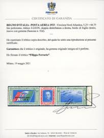 1933 - 5,25 + 44,75 lire Trittico ... 