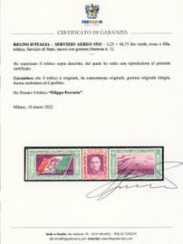 1933 - 5,25 + 44,75 lire trittico ... 