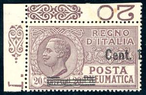 1927 - 15 cent. su 20 cent., solo Cent.1 e ... 