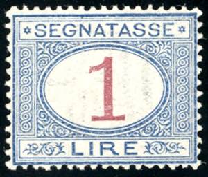 1890 - 1 lira azzurro e carminio (27), ... 
