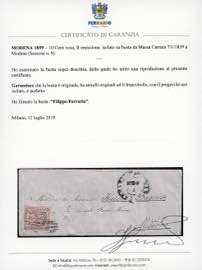 1859 - 10 cent. rosa, punto dopo ... 