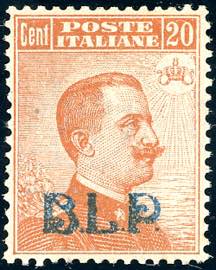 1921 - 20 cent. soprastampa B.L.P. del I ... 