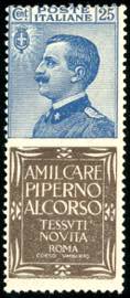 1924 - 25 cent. Piperno (6), gomma originale ... 