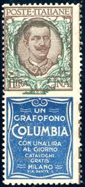 1834 - 1 lira Columbia, ornato floreale ... 