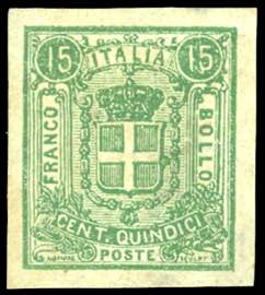 1862 - 15 cent. verde saggio ... 