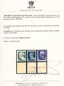 1944 - 20,25 e 50 lire ... 