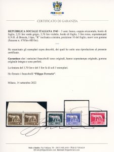 1943 - Soprastampati G.N.R. di ... 