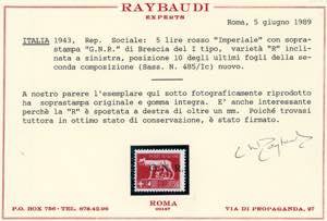 1943 - Soprastampati G.N.R. di ... 