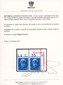 1943 - 35 cent. soprastampa G.N.R. ... 