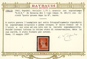 1943 - 1,75 lire soprastampa ... 