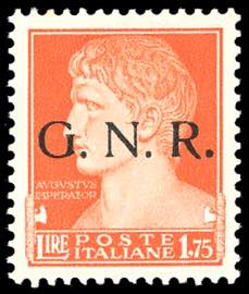 1943 - 1,75 lire soprastampa G.N.R. di ... 