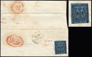 1859 - 40 cent. azzurro scuro, ... 