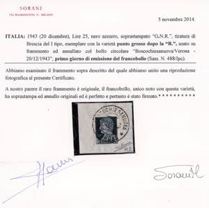 1943 - 25 lire soprastampa G.N.R. ... 