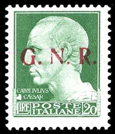1943 - 20 lire soprastampa G.N.R. di ... 