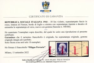 1944 - 50 lire soprastampato ... 