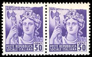 1944 - 50 cent. Monumenti Distrutti, coppia ... 