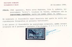 1944 - Soprastampa G.N.R. di ... 