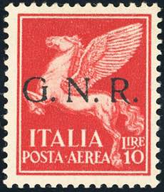 1944 - 10 lire soprastampa G.N.R. di Verona, ... 