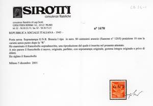 1943 - 80 cent. soprastampa G.N.R. ... 