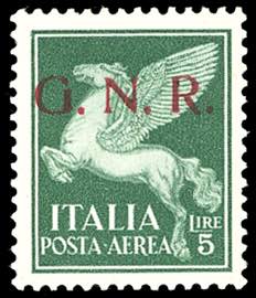 1943 - 5 lire soprastampa G.N.R. di Brescia, ... 