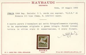 1943 - 5 lire soprastampa G.N.R. ... 