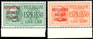 1944 - 1,25 lire su 2,50 lire soprastampati ... 