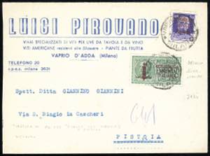 1944 - 1,25 lire soprastampa in carminio ... 