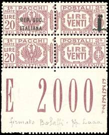 1944 - 20 lire soprastampato, coppia ... 
