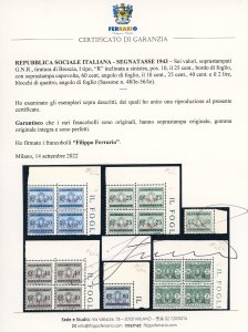 1943 - Soprastampati G.N.R. di ... 
