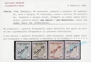 1944 - Badoglio, senza filigrana, ... 