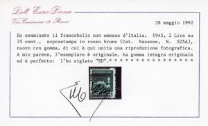 1945 - 2 lire su 25 cent., ... 