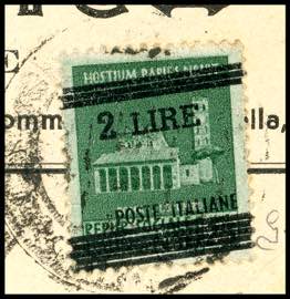 1945 - 2 lire su 25 cent. verde, ... 