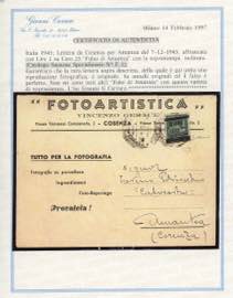 1945 - 2 lire su 25 cent. verde, ... 