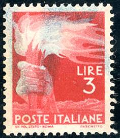 1945 - 3 lire Democratica, SENZA FILIGRANA ... 
