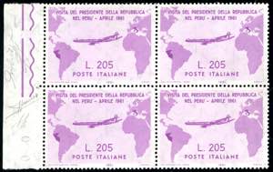 1961 - 205 lire Gronchi rosa (921), blocco ... 
