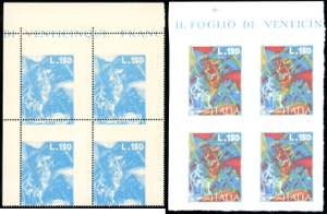1975 - 150 lire Boccioni (1337), due blocchi ... 